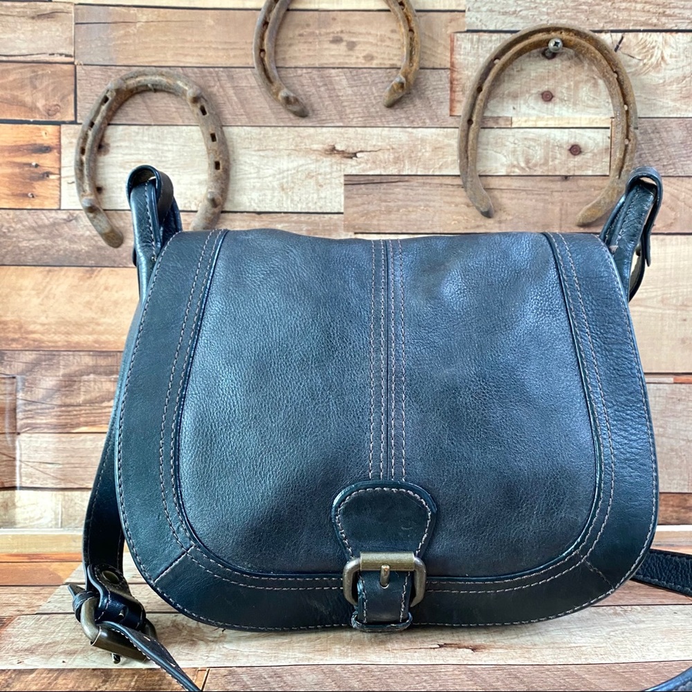 FOSSIL vintage timeless saddle bag in black Patina